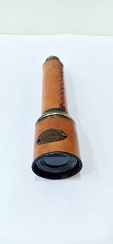 Brass Pull-Out Telescope with Pouch Home Decor Gift