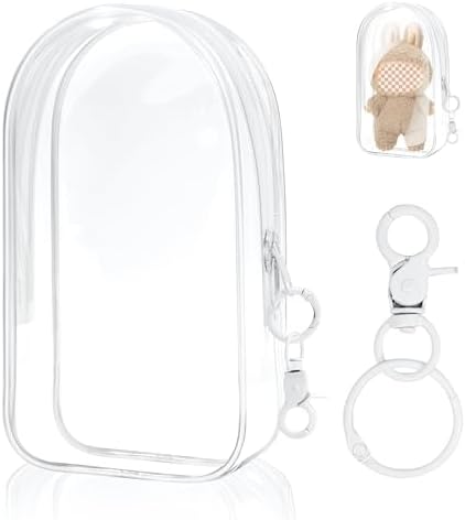 Clear Figure Display Bag with Keychain for Dolls
