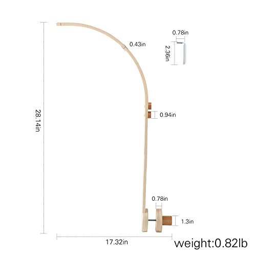 Wooden Crib Mobile Arm with Curved Design