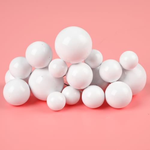 20 Pcs White Cake Topper Balloons Decorations