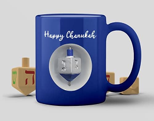 Ner Mitzvah Spinning Dreidel Mug - Hanukkah Decor
