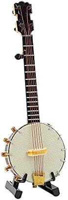 Wooden Miniature Banjo with Stand and Case