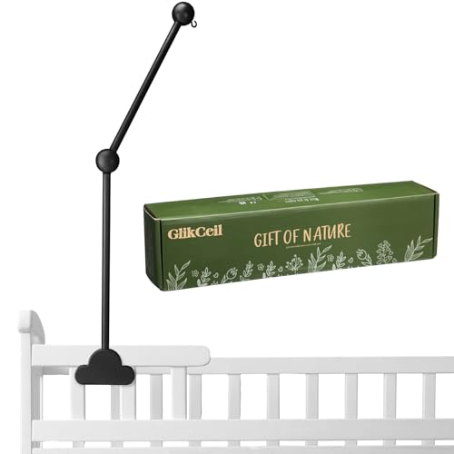 GlikCeil Wooden Baby Crib Mobile Arm Cloud Design Black