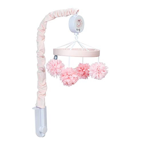 Lambs Ivy Signature Botanical Baby Pink Floral Musical Crib Mobile