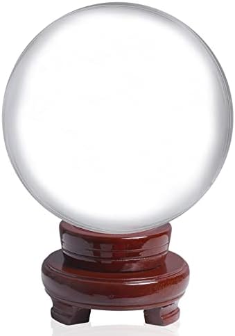 LONGWIN 120mm Crystal Ball with Wooden Stand