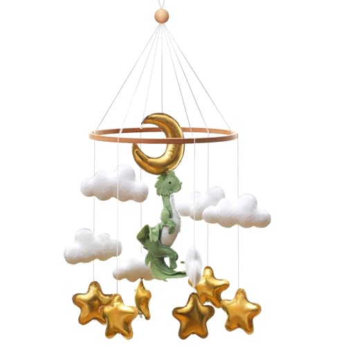 Wenqik Dragon Crib Mobile for Nursery Green