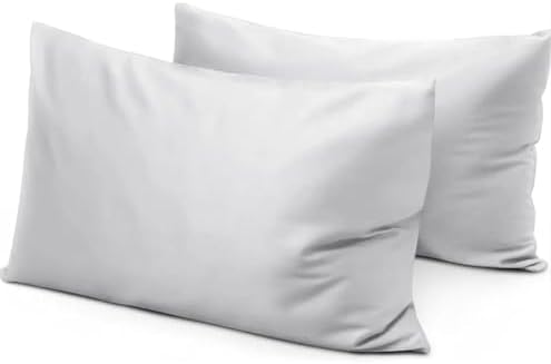 Small Travel Pillowcase Set of 2 Silver Grey 12x16 Zipper Closure