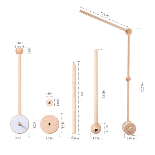 WIOSOUL Baby Crib Mobile Arm Holder with Music Box