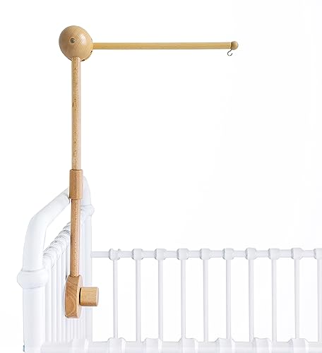 Crib Mobile Arm 360 Adjustable Wooden Hanger for Baby