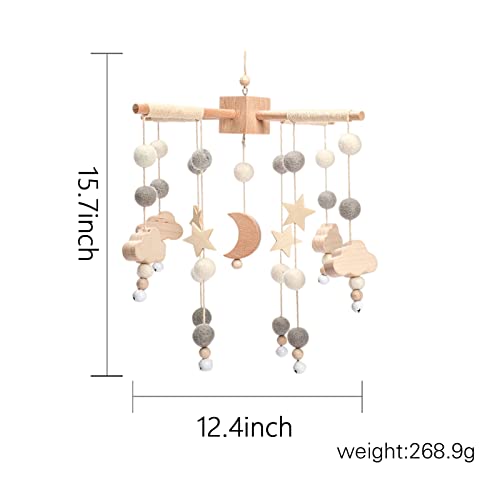 Baby Mobile for Crib Star Moon Boho Decor