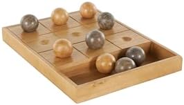Deco 79 Brown Wood Board Game Set with 9 Balls