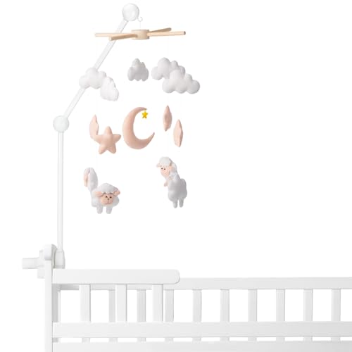 GlikCeil Wooden Crib Mobile Arm Cloud Design 2717 Inches Adjustable