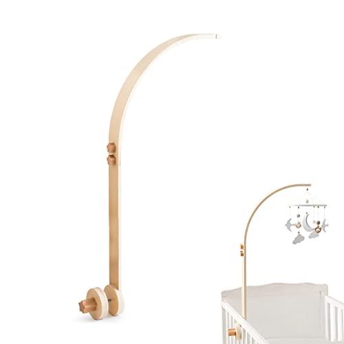 Wooden Crib Mobile Arm with Curved Design