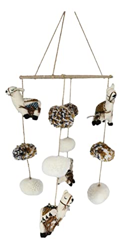Ebros Gift Fiona Walker England Handmade Llama Mobile Wall Decor