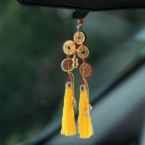 Sonjade Feng Shui Coin Decor Lucky Brass Gourd Pendant