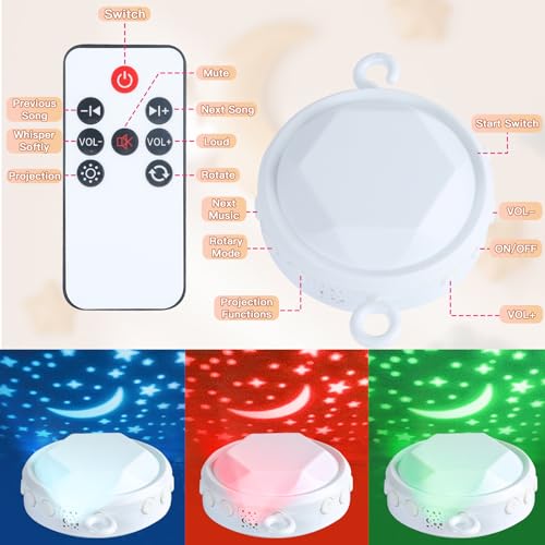 Baby Crib Mobile with Music Lights and Remote Control 1