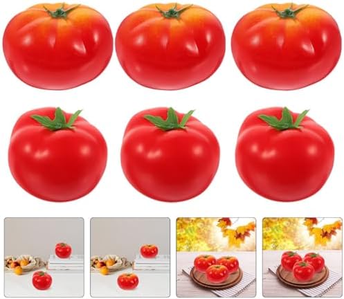 Homoyoyo 6pcs Realistic Fake Tomatoes for Home Kitchen Photography