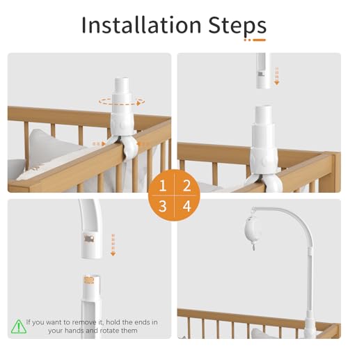 FEISIKE Baby Crib Mobile Arm with Music Box and Spin Motor