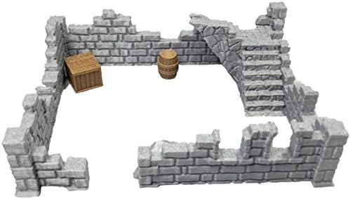 Extruded Gaming Building Ruins Set 4