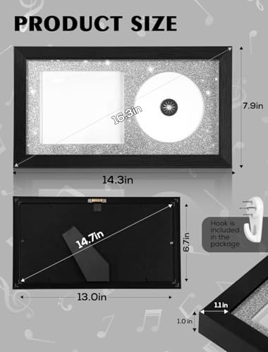 Glitter Shiny Black CD Display Frame with Solid Wood