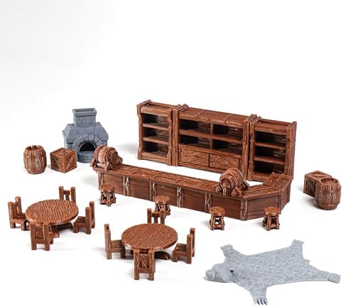 Tavern Bar Furniture Terrain Set for RPGs