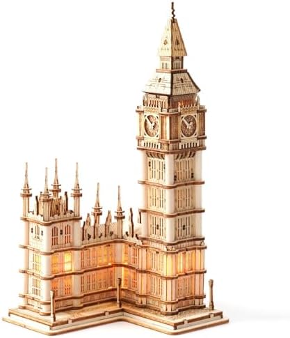 Rolife 3D Wooden Puzzle Big Ben with Lights Architecture Model Kit
