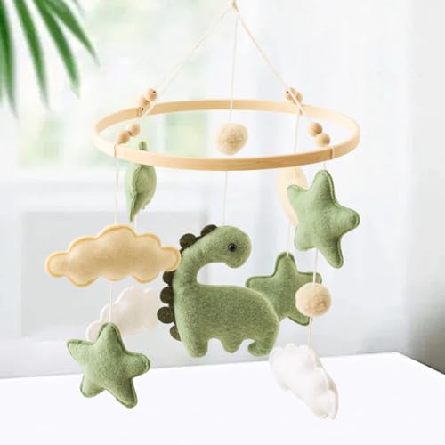 Soft Green Dinosaur Baby Mobile for Crib