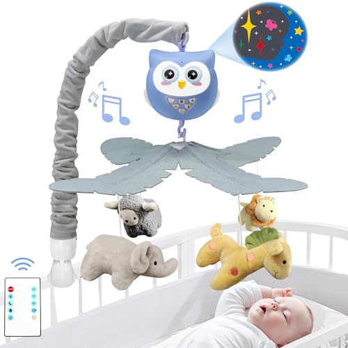 Sumwe Baby Crib Mobile with Music and Lights Blue