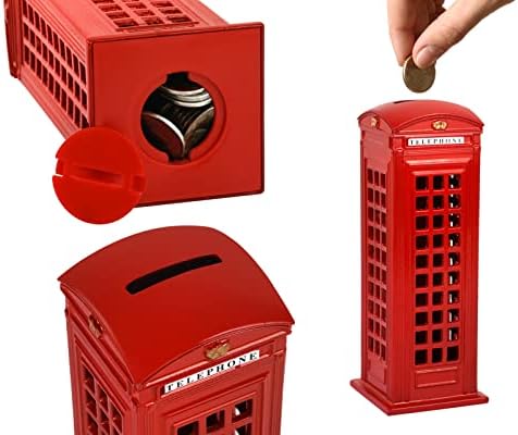 DS DISTINCTIVE STYLE Retro British Telephone Booth Coin Bank