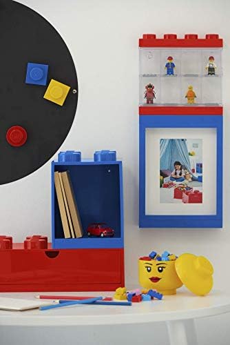 Room Copenhagen LEGO Minifigure Display Case Stackable 4 Stud Bright Blue
