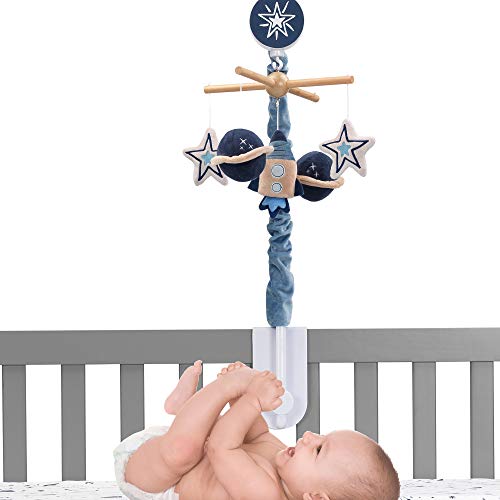 Lambs Ivy Sky Rocket Musical Crib Mobile - Blue
