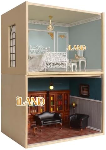 iLAND Wooden Diorama Box - Large Display Case for Collectibles and Miniatures