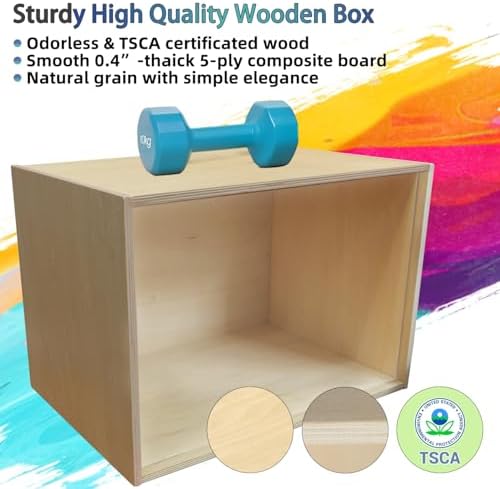 iLAND Wooden Diorama Box - Large Display Case for Collectibles and Miniatures