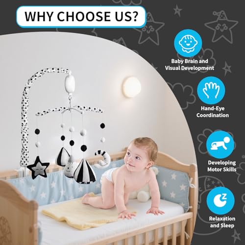 FEISIKE Baby Crib Mobile with 35 Lullabies and 3 Modes