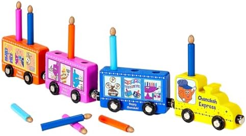 Rite Lite Hanukkah Train Menorah With Wooden Candles 1650 L