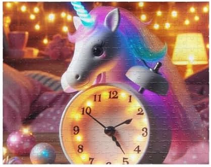 Unicorn Alarm Clock Jigsaw Puzzle with Glowing Horn