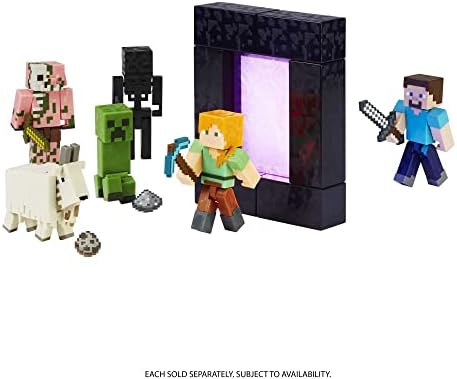 Minecraft Creeper Action Figure with Portal Piece and Accessory