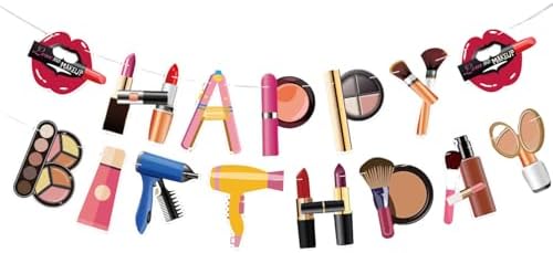 Spa Birthday Banner with Makeup Design
