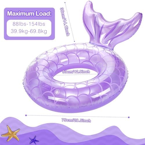 MoKo Inflatable Swimming Ring Bright Fish Tail Shape for Kids and Adults