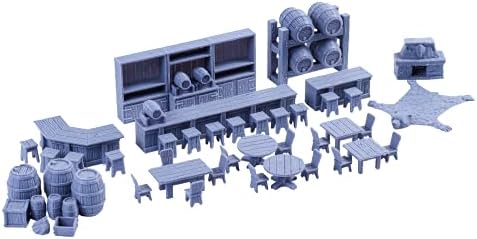 3DEGOS Tavern Bar Furniture Set DND Terrain 28mm