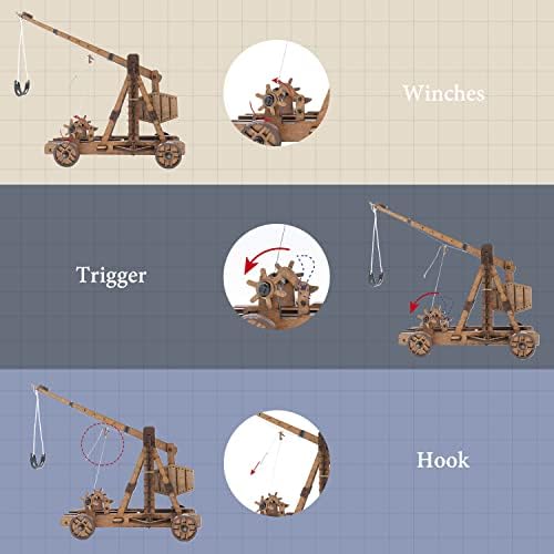 DIY 3D Wooden Trebuchet Puzzle Kit for Adults