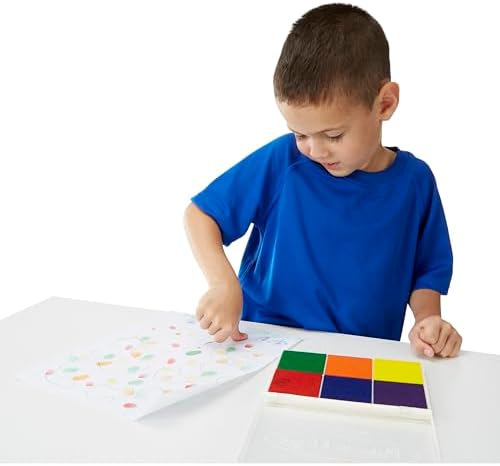 Melissa Doug Rainbow Stamp Pad with 6 Washable Inks