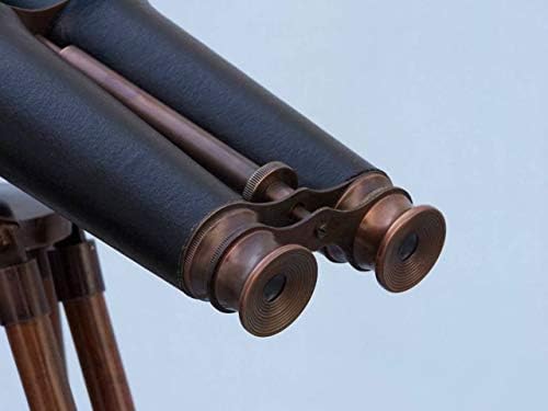 Hampton Nautical 62 Floor Standing Telescope with Leather Binoculars