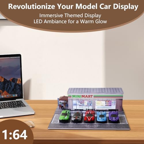 ZAWALUD 164 Model Car Display Case with LED Lamps