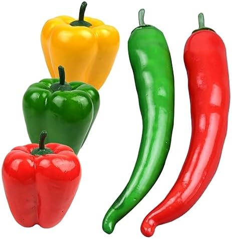 Ciieeo Realistic Fake Pepper Play Food Set