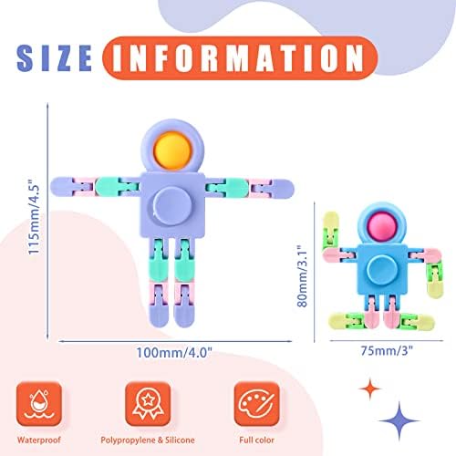 Hanaive 24 Pcs Robot Fidget Spinners Transformable Stress Relief Toy