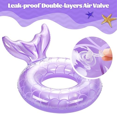 MoKo Inflatable Swimming Ring Bright Fish Tail Shape for Kids and Adults