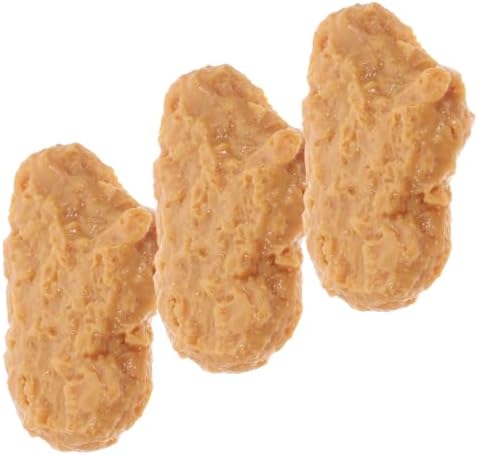 3pcs Lifelike PVC Chicken Models Realistic Food Props