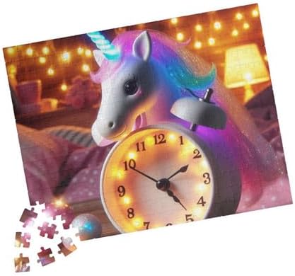 Unicorn Alarm Clock Jigsaw Puzzle with Glowing Horn