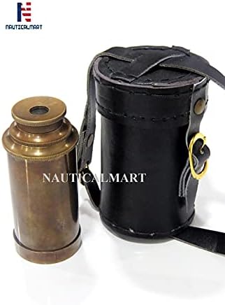 NauticalMart Brass Telescope 6 with Leather Case 1